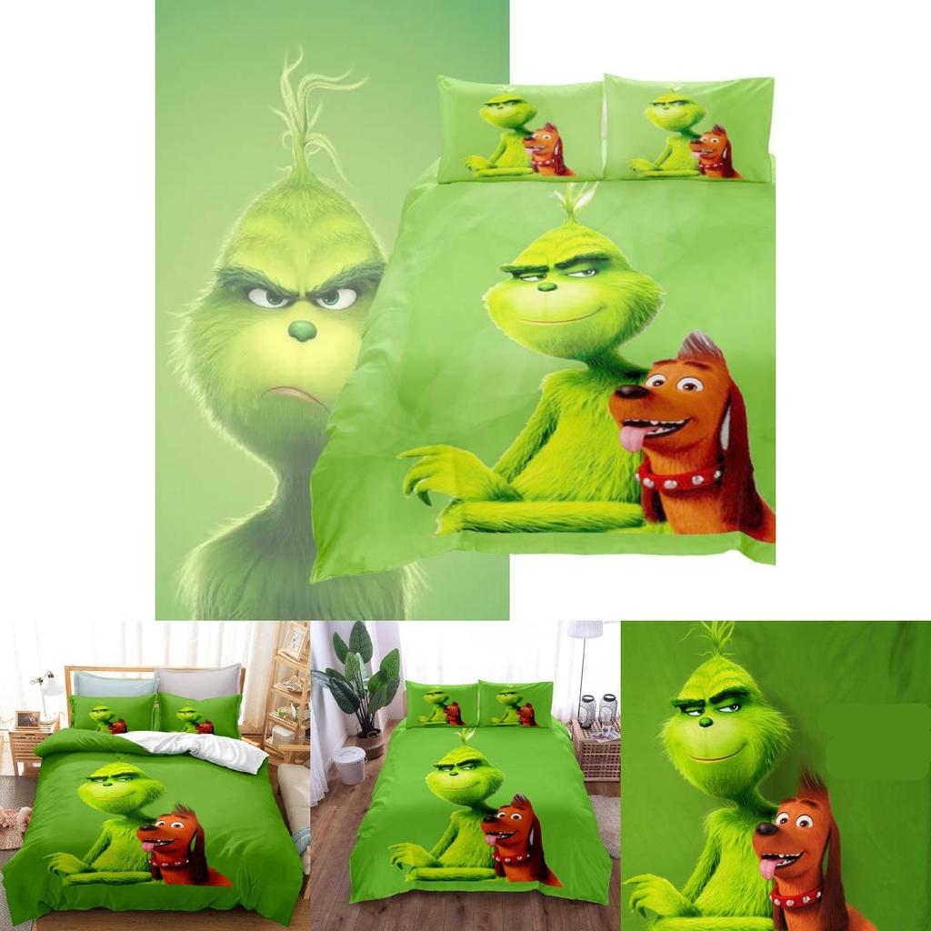 Der Grinch Bettwäsche Einzel Doppel Bettbezug Kissenbezug Für Gemütliches Zuhause Schlaf