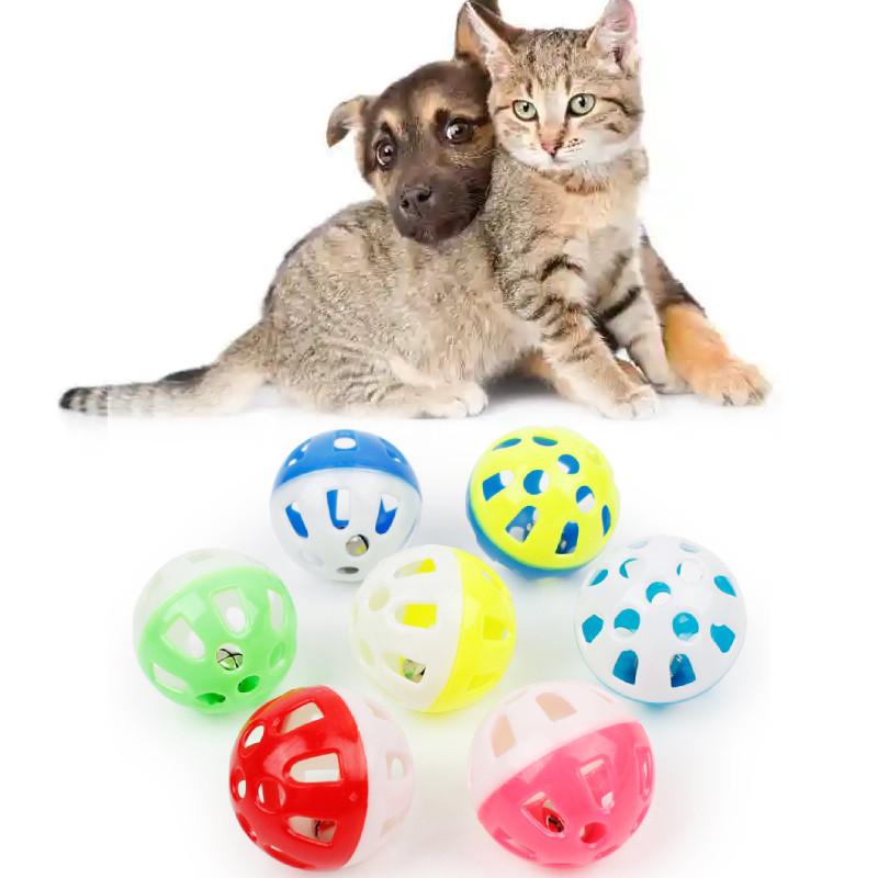 Cat Plastic Fun Bell Ball Toy Randomly Colored Lightweight For Entertainment Pet