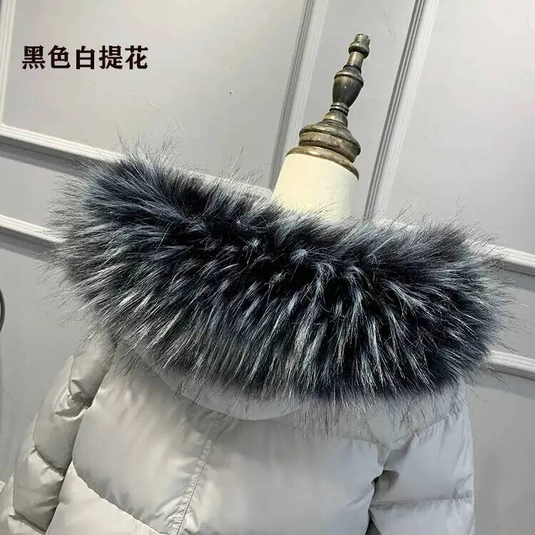 Faux Fur Collar Detachable Fluffy Plush Fake Fur Trim Coat Jacket Winter Warm Decorative Fur Collar Women Garment Accessories
