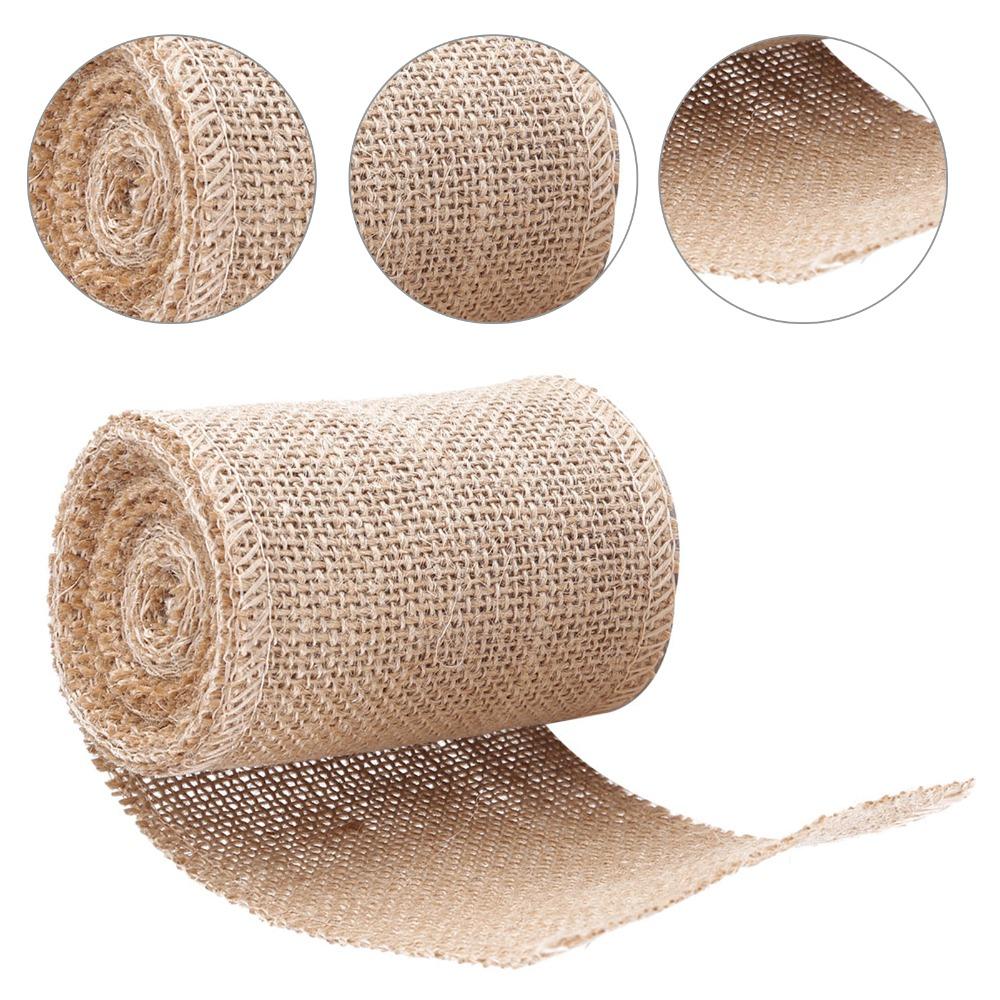 Webbing Yellow Burlap Roll Wired Edge 3Meter Hessian Roll Hessian Fabric Gift Wrapping