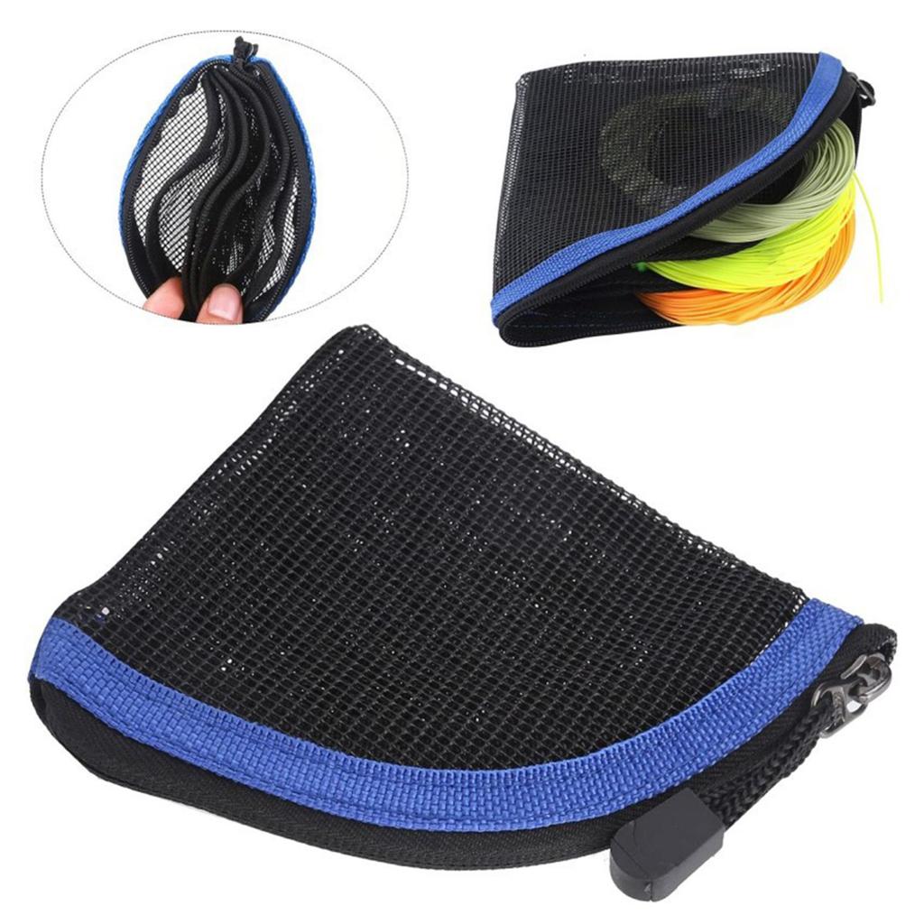 Yousheng Fly Fishing Leader Wallet Black Mesh Fly Fishing Leader Pocket Tippet Line Storage Bag for Saltwater Freshwater Fishing