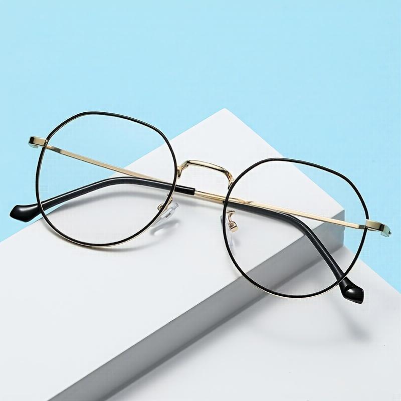 1pcs New Irregular Metal Glasses Frame for Men and Women Both Day and Night Anti-blue Light Photochromic Lenses