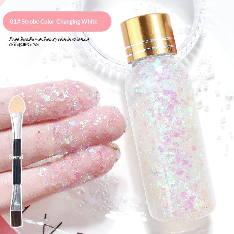 Funkelnde Flüssigkeit Große Pailletten Explosion Bühnen Make-up Performance Haare Gesicht Kleberfreies Gel Glitzer Lidschatten Make-up