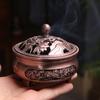 1pc Alloy Antique Three-legged Aromatherapy Stove DIY Household Indoor Pan Incense Wire Incense Burner Tea Ceremony Decoration