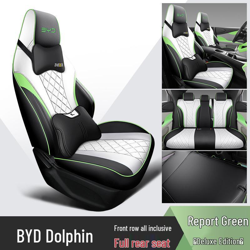 BYD Dolphin All-Season Leather Car Seat Cover Set - Full Coverage, Universal Fit