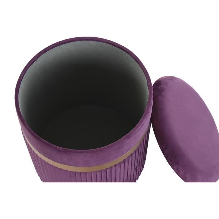 Repose-pied - Bordeaux - Polyester - MDF - 39x39x49 cm