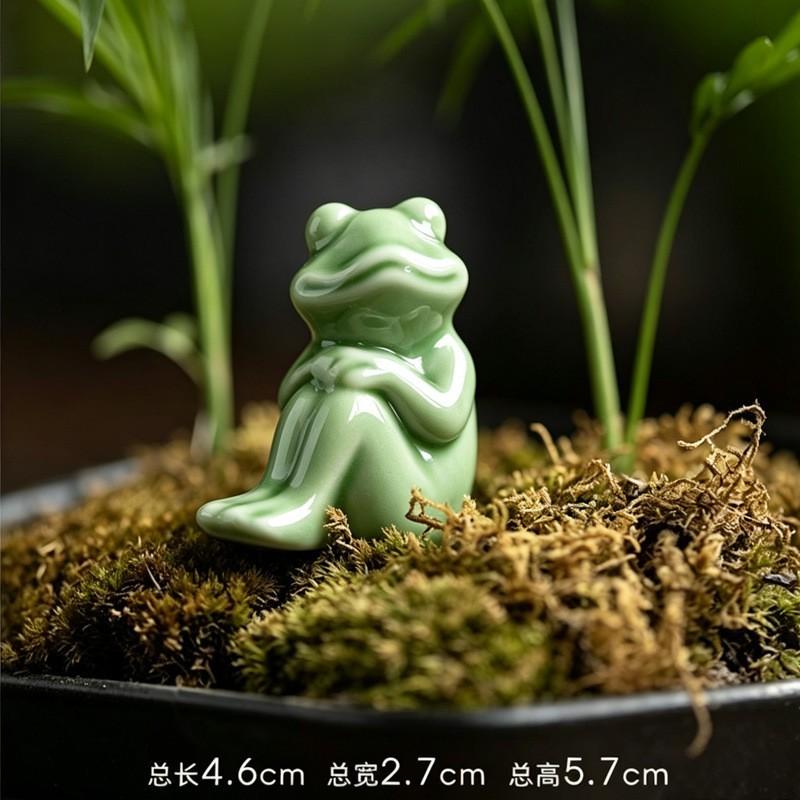 Ceramic Frog Figurines European Style Garden Fish Tank Decor Creative Craft Ornaments