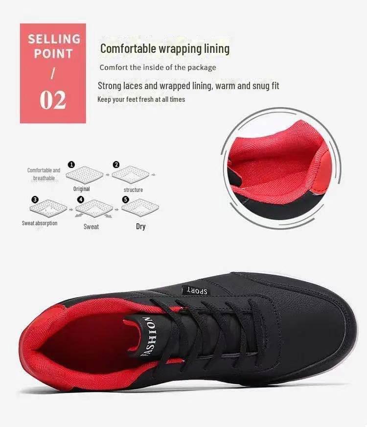 2024 Autumn Men's Lightweight Waterproof Leather Casual Running & Fitness Shoes