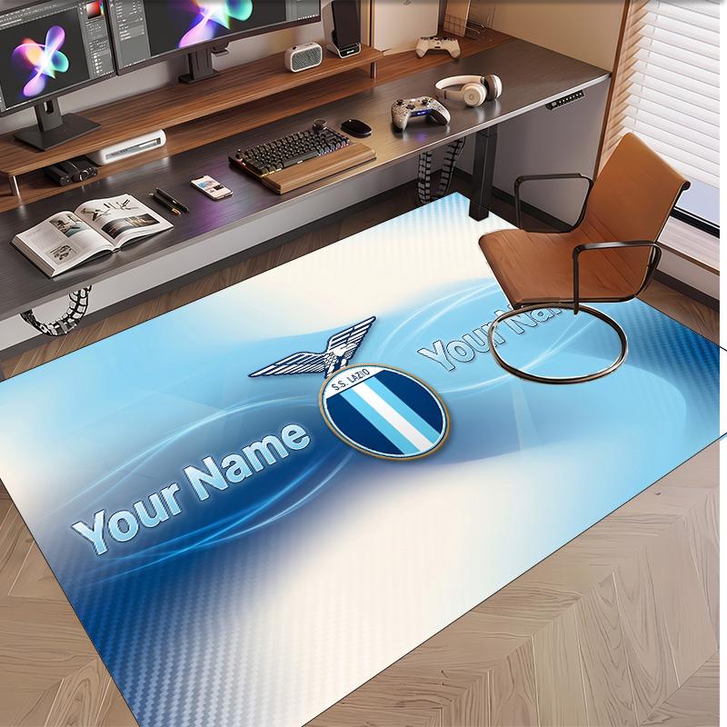 Personalized Crystal Velvet Carpet Lazio FC Pattern Non Slip Floor Rug