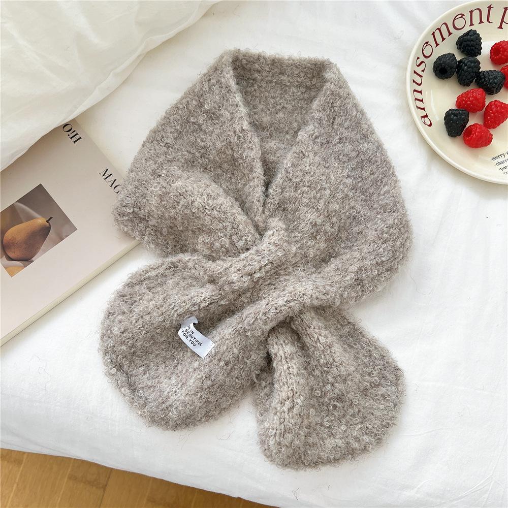 Neuer einfarbiger Schal für Damen im Frühling und Herbst, vielseitiges Band mit Handgelenksschlaufe, modische Dekoration, Nackenschutz für Studenten, kleiner Schal