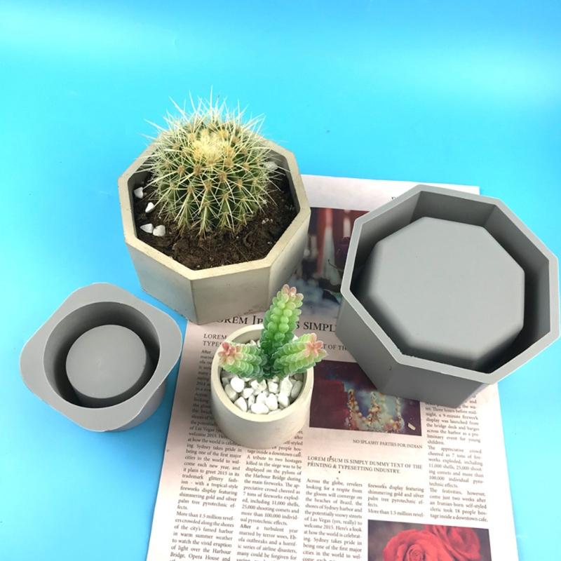 Handmade Concrete Plant Flower Pot Epoxy Resin Mold DIY Candle Holder Mould Succulent Planter Flowerpot Silicone Mold
