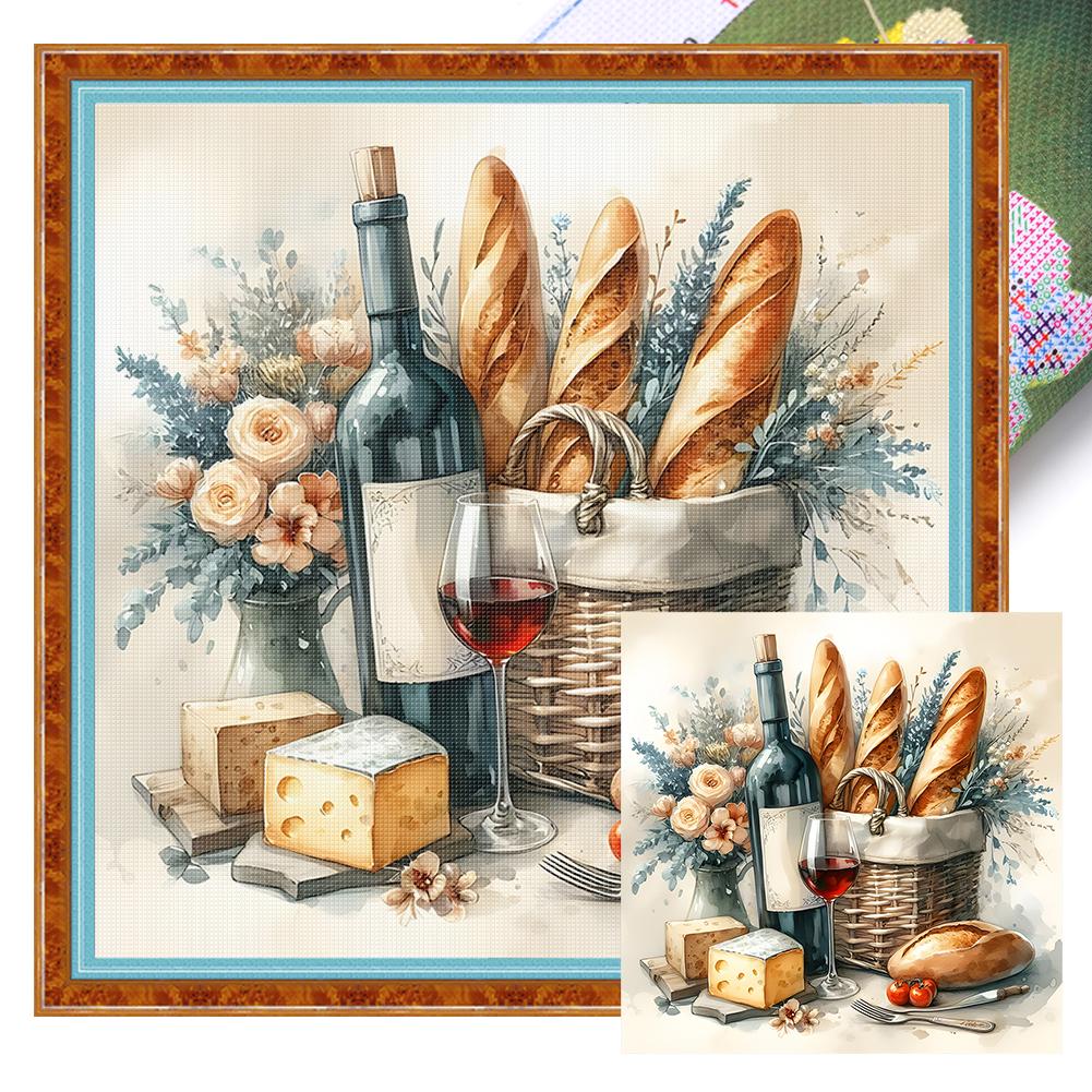 Scenery Printed Cross Stitch Kit 40x40cm DIY 11CT Embroidery Craft Set Decor