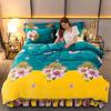 4pcs Bedding Set Fine Velvet Duvet Cover King Queen Size Thicken Quick Warm Coral Fleece Quilt Cover Bed Sheet Pillowcase