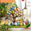 2D Flat Acrylic Easter Egg Tree Stand With Rabbit & Chick, Colorful Suncatcher,  Decor For Home Office Garden, Easter Valentine Wedding Birthday Gift