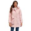 Parka lungă de iarnă pentru femei, în stil european și american, cu căptușeală din lână polară și guler mare de blană