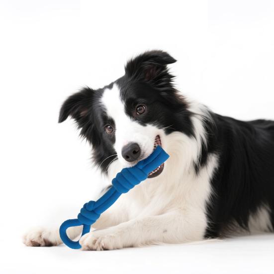 Gummi Seil Hund Kauspielzeug Bissfest Aggressive Kauer Interaktives Spielzeug Haustier Zahnen Reinigung Langeweile Spielzeug mit Quietscher