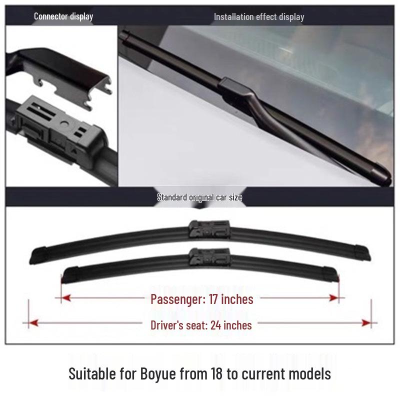 Geely Boyue Wiper Blade: Compatible with 2018, 2020, 2021 Models, Includes 18-inch Rubber Strip for 20 Million 2021 Model.