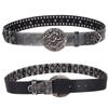 3.8CM Retro punkowy pasek z nitami gładka klamra Cowskin pasek z prawdziwej skóry Ceinture Homme pasek dla mężczyzn dżinsy męski pasek Riem szeroki