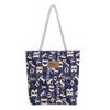 2025 Women's Korean Style Fashion Tote: Large Capacity Canvas Shoulder Shopping Bag with Print Design