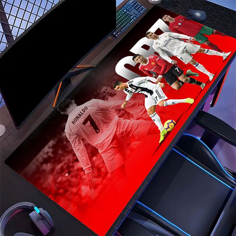 Tappetino Mouse Cristiano Ronaldo, Tappetino da Scrivania XXL Antiscivolo per Gaming, Laptop e Tablet, Tappetino per Mini PC con Bordi Cuciti