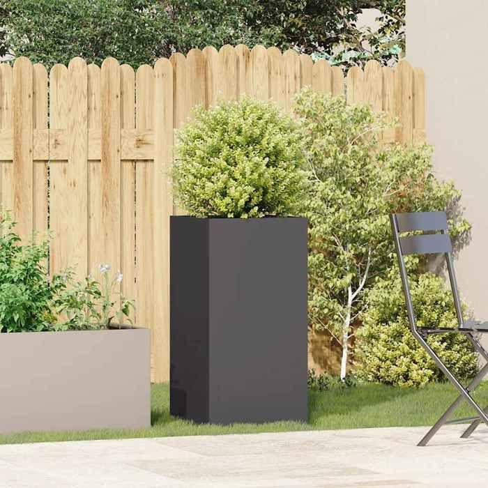 VidaXL Jardinière noir 40x40x80 cm acier laminé à froid 860703