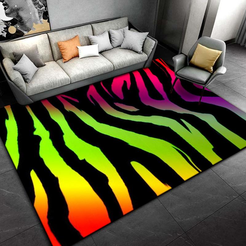 Black White Print Zebra Pattern Area Rug Large,Carpet Rug for Living Room Bedroom Kitchen Doormat Decoration,Non-slip Floor Rug