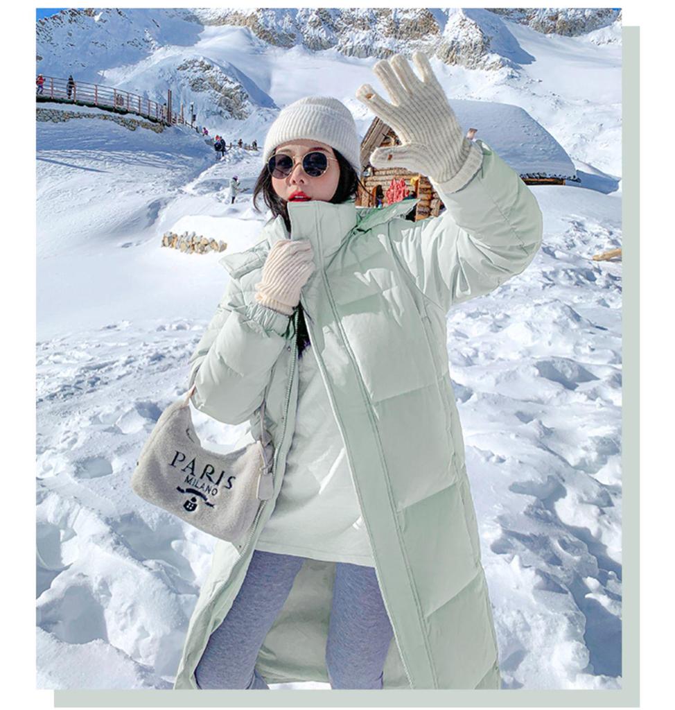 Women's Long Over-the-Knee Down Jacket - 2025 Winter Korean Style, Loose Fit, Thick White Duck Down, Mid-Length Coat for Couples