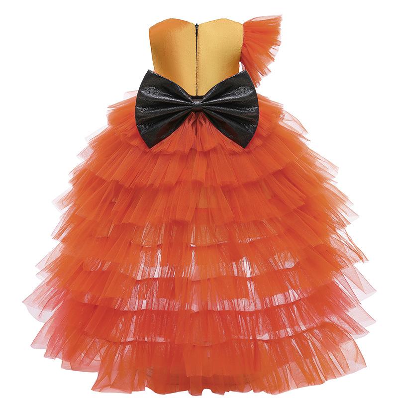 Explosive Children'S Dress Dress Halloween Atmosphere Skirt Mesh Cake Dress Girls Trailing Princess Dress