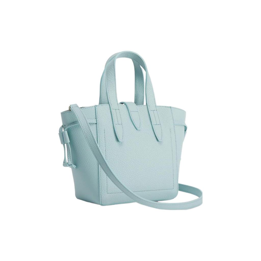 Furla Net Cow Leather Basket Bag, Shoulder Bag, Crossbody Bag, Handbag Mini Women's Mint Blue BASRFUA-HSF000-1859S
