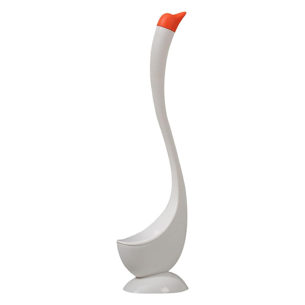 Swan Shape Toilet Brush with Holder & Extended Handle Plunger Set Soft Dense Bristles for Deep Cleaning Bathroom Stains