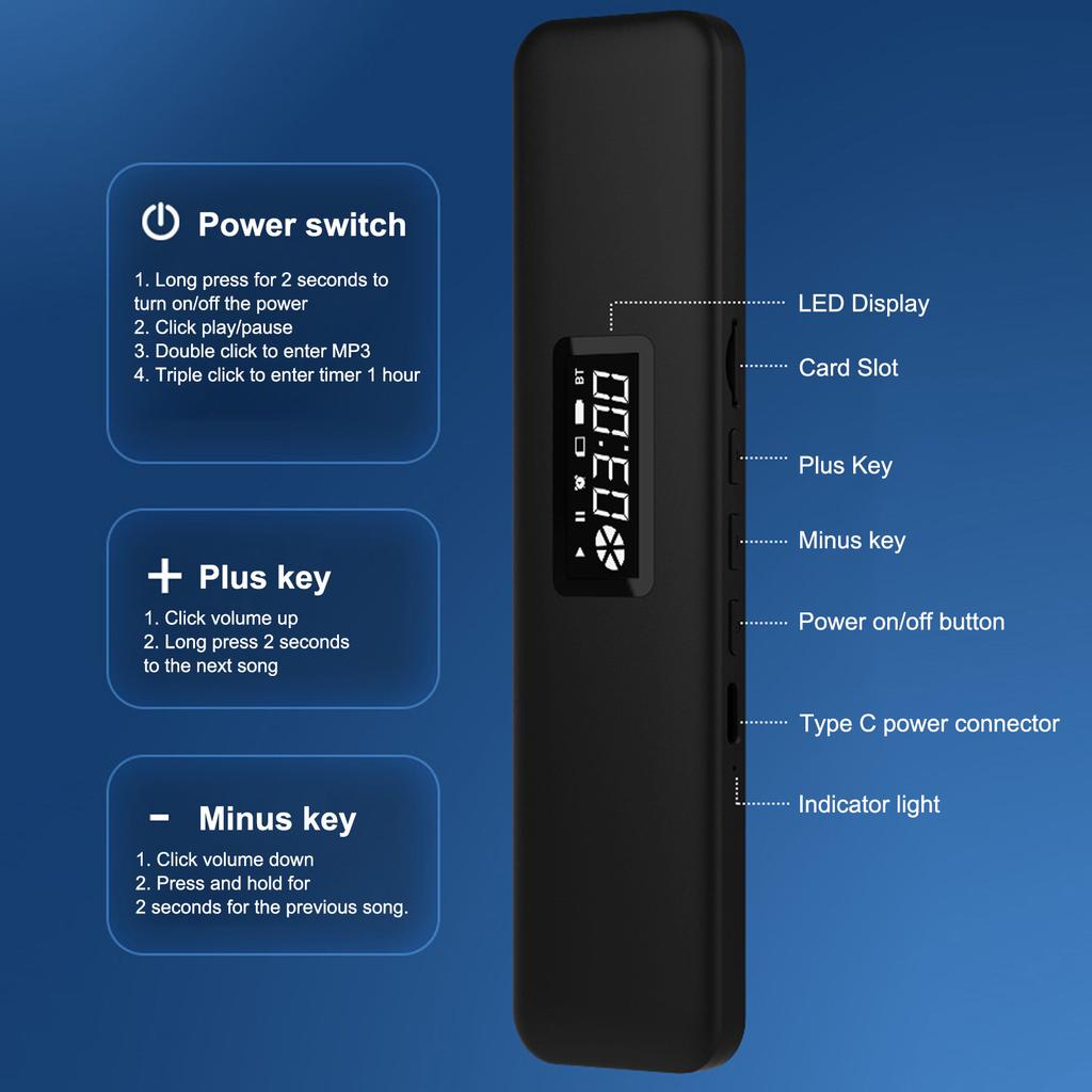 Pillow Speaker Wireless Bluetooth Pillow Speaker Manual Volume Control Timer Function Bone Conduction Stereo Bass for Office