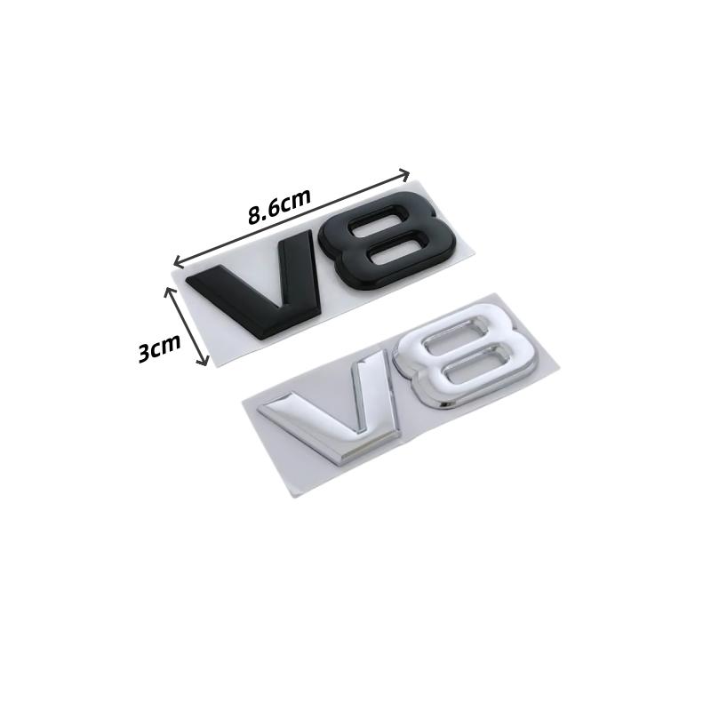 3d Metal Chrome V6 V8 Logo Fender Trunk Emblem Badge Sticker Decals Accessories
