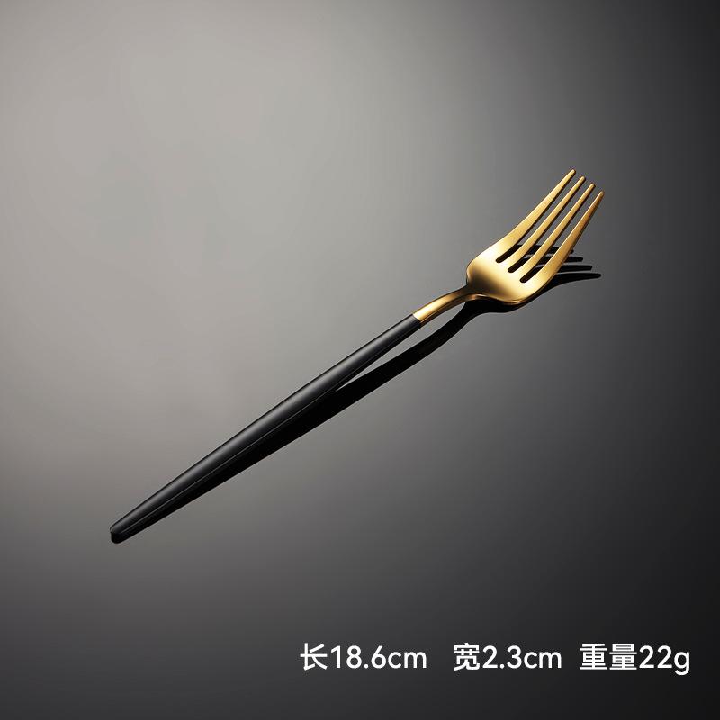 410 Stainless Steel Thin Portuguese Tableware Knives, Forks and Spoons Titanium-plated Paint Multi-specification Gifts