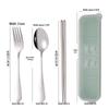 Portable Stainless Steel Cutlery Set: Fork, Spoon & Chopsticks - Ideal for Students & Outdoor Use