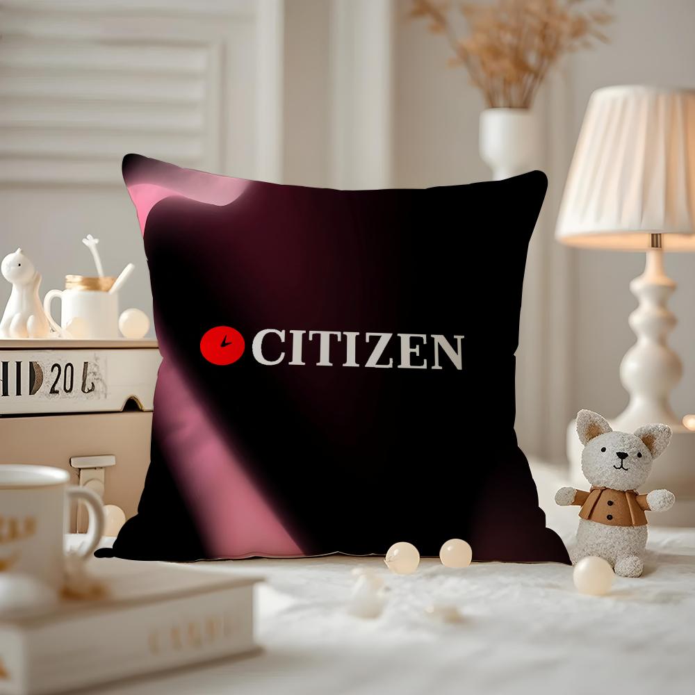 

Citizen Cushion Cover Anti-dustmite Pillowcase Invisible Zipper Silky Short Plush Sofa Cushion Cover 12x12Inch