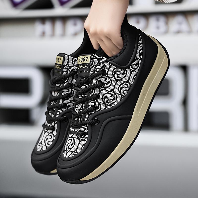 

мужские кроссовки дышащая повседневная обувь спортивная обувь с плоской сеткой 2024 39 чёрный