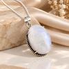 Rainbow Moonstone Gemstone Silver Pendant, Handmade Blue Flash Pendant Necklace Gift For Her PP-63-22