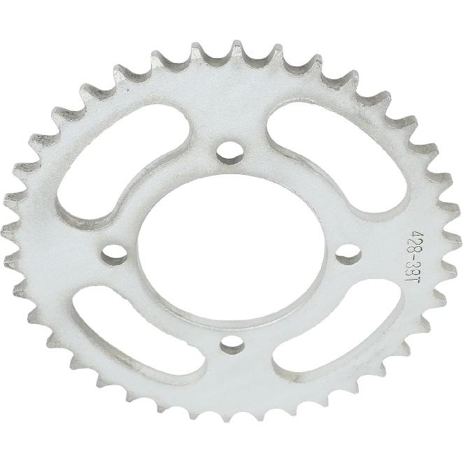 428 38 teeth sprocket, 4 holes, Rear Sprocket Steel Rear Drive Sprocket for Off Road Bikes and Motorcycles Silver