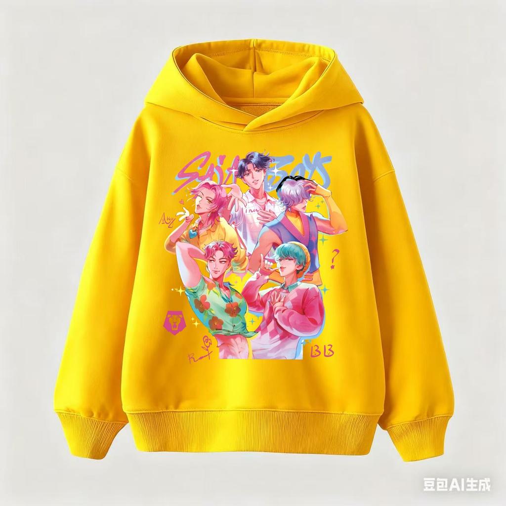 KPop Dämonenjäger Cartoon Mädchen Junge Kapuzenpullover Warm Kinder Koreanische Welle Mode Lässige Oberteile Freizeitkleidung