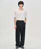 PRAIRIE Double-Pleat Pin Stripe Wide Slacks (Black)