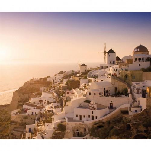 Rod Edwards Lazy Days Santorini Canvas Print