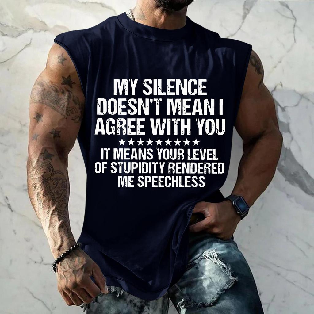 Canotta Casual da Uomo Senza Maniche Vestibilità Muscolare Stampata Grafica Maglietta da Allenamento Estiva per Attività all'Aperto