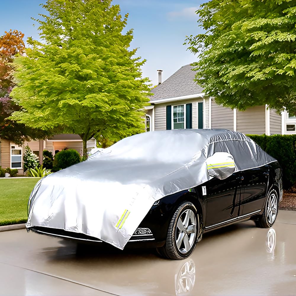 Konnfeir Half Car Body UV 210D Oxford Fabric Cover, Cover, Waterproof, Dustproof, Protection, (Sedan Compatible)