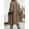 Women Bat Sleeve Cardigan Solid Color Knit Sweater Cardigan Coat