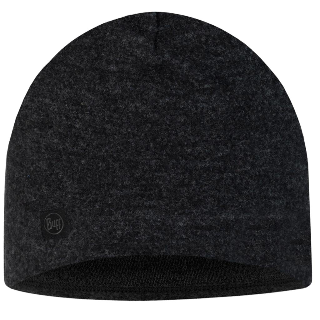 BUFF Merino Fleece Hat Beanie, Unisex Black Cap