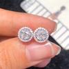 Exquisite and Compact Synthetic Zircon Earrings with A Minimalist Circular Design, Suitable for All Occasions As Exquisite Jewelry