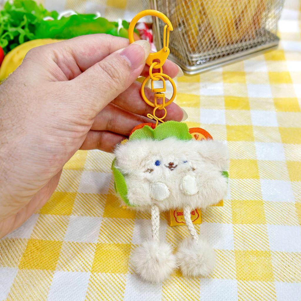 

Cartoon Hot Dog Plush Toy Keyring With Plush Fabric For Key Holder And Collectible белый
