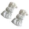 Lamb Fleece Trim Padded Puffer Leg Warmers with Cute Plush Balls for Women Warm Thermal Quilted Boot Cuffs Foot Covers