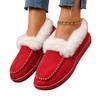 2025 Winter New Round Head Fluffy Shoes Retro Fashion Versatile Foreign Style Flat Bottom Velvet Thickened Cotton Shoes Women