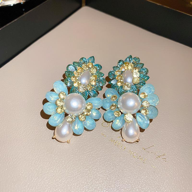 Classic Middle Design Women Girls Palace Luxury Crystal Necklace Earrings Vintage Lady Gorgeous Chains Choker Jewelry Gift